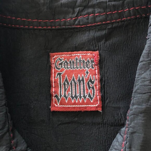 VTG Jean Paul Gaultier Jeans Black With Red Stitching Long Sleeve Snap Shirt - Picture 4 of 16
